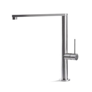 V20022AC005 RUBINETTO MISCELATORE LAVELLO CANNA PIATTA GIREVOLE ACCIAIO INOX VEMA