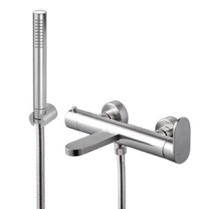 V28081AC005 RUBINETTO MISCELATORE VASCA ESTERNO COMPLETO AYAS STEEL ACCIAIO INOX VEMA