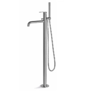 V28195AC005 RUBINETTO MISCELATORE VASCA A PAVIMENTO AYAS STEEL ACCIAIO INOX VEMA