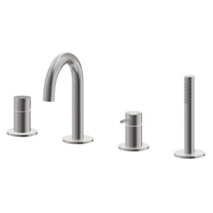 V29150AC005 RUBINETTO MISCELATORE BORDO VASCA COMPLETO VENY ACCIAIO INOX VEMA