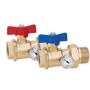 391167 Coppia valvole a sfera 1" x 1 1/4" CALEFFI