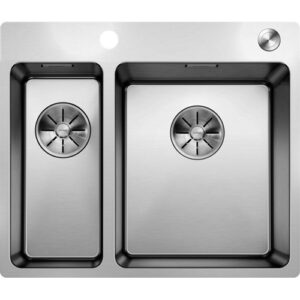 1519558 Lavello sopratop e filotop inox con fascia miscelatore 575x490mm ANDANO 340/180-IF/A (solo con vasca grande a Dx) BLANCO