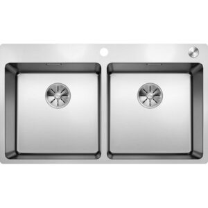 1519559 Lavello sopratop e filotop inox con fascia miscelatore 855x490mm ANDANO 400/400-IF/A BLANCO