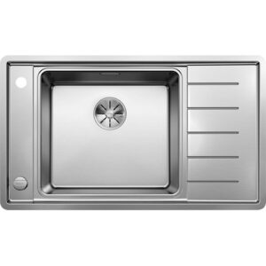 1521014 Lavello sopratop e filotop inox con fascia miscelatore 836x476 mm ANDANO XL 6 S-IF COMPACT Vasca Sx BLANCO