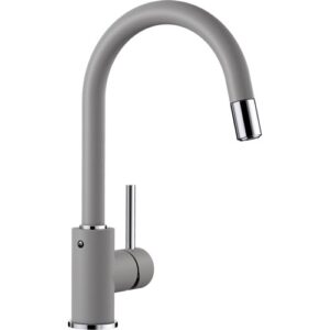 1521456 Miscelatore a canna alta con doccetta estraibile MIDA-S Alumetallic BLANCO - immagine 1