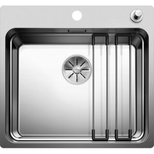 1521748 Lavello sopratop e filotop inox con fascia miscelatore con barre multifunzione 530x490mm ETAGON 500 -IF/A BLANCO - immagine 1