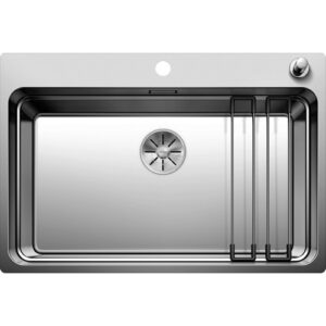 1524274 Lavello sopratop e filotop inox con fascia miscelatore con barre multifunzione 730x490mm ETAGON 700-IF/A BLANCO - immagine 1