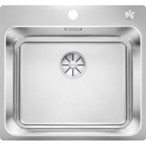 1526124 Lavello sopratop/filotop con scarico e inFino e troppopieno rettangolare con fascia miscelatore 530x490 mm SOLIS 500-IF/A BLANCO