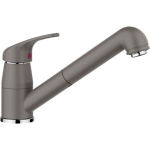 1526936 Miscelatore canna lunga con doccetta estraibile DARAS-S Grigio Vulcano BLANCO