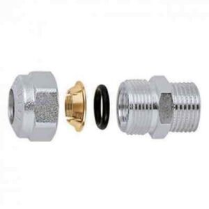 914414 Raccordo maschio cromato 1/2" M - Ø 14 CALEFFI