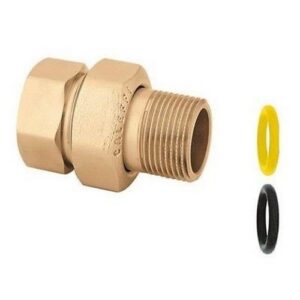 588030 Raccordo a tre pezzi 3/8" F x M a bocchettone CALEFFI