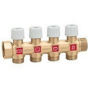 354253 Collettore con valvole di intercettazione   3/4"  1/2" M - Ø 13 CALEFFI