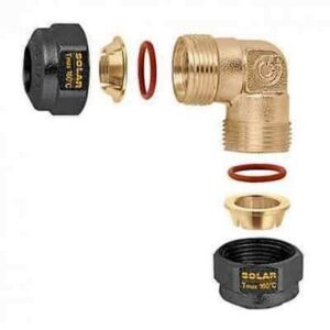 254508 Raccordo curvo, meccanico a tenuta O-Ring per impianti solari CALEFFI