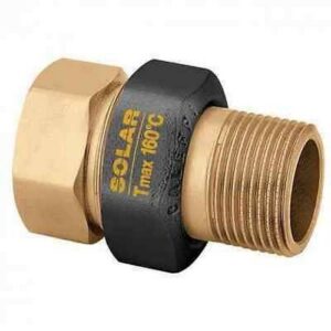 588062 Raccordo a tre pezzi per impianti solari 1'' F x M a bocchettone CALEFFI