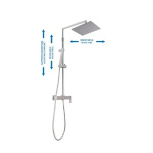 06Q05204A0CR Colonna doccia regolabile e orientabile con supporto, miscelatore, soffione e doccetta cromo SPHERA