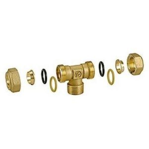 R568 Raccordo a T filettato maschio R568Y123 22 x 3/4" x 22 GIACOMINI