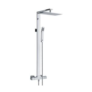 51Q0223400CR Colonna doccia con supporto fisso, soffione scotland e doccia quadra cromo SPHERA