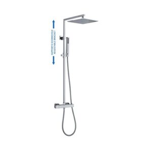 56Q05204B0CR Colonna doccia fissa quadra con soffione parigi e doccia glamour cromo SPHERA
