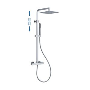 59Q05214A0CR Colonna doccia in acciaio regolabile con soffione parigi e doccetta trendy cromo SPHERA - immagine 1