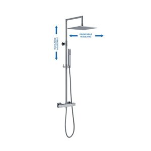 74Q70214B0CR Colonna doccia in acciaio regolabile con soffione Calais e doccetta Trendy cromo SPHERA