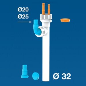 8.2643.07 Raccordo /8  Ø32X230 A Due Vie Con Portagomma Clim Lira