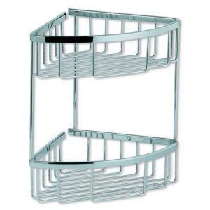 AC0ANG203CR Angoliera porta oggetti in ottone a 2 piani 204x204x280 cromo SPHERA