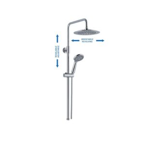 C15A45209CR Colonna doccia in acciaio cromato regolabile con soffione smeraldo e doccia topazio SPHERA