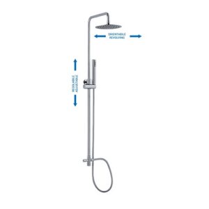 C40B41055CR Colonna doccia regolabile e orientabile con deviatore, soffione e doccetta cromo SPHERA