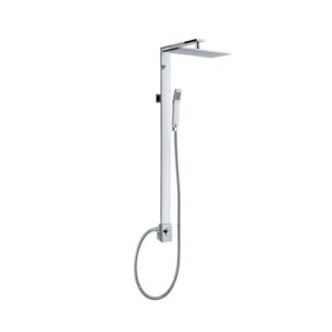 C51C40223CR Colonna doccia rettangolare con supporto doccia, presa acqua a muro, deviatore, soffione e doccetta cromo SPHERA