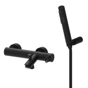 JK023NO Rubinetto miscelatore doccia/vasca con supporto a muro snodato nero opaco - Joker PAFFONI