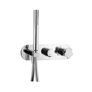 KEFR02751 KIT ESTERNO INC. DUE VIE CON PRESA ACQUA C/SET DOCCIA CROMATO FIORELLO FRISONE