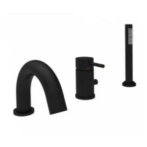 LIG047NO Rubinetto miscelatore bordo vasca con portata maggiorata e bocca nero opaco - Light PAFFONI