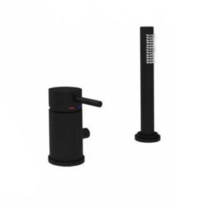 LIG048NO Rubinetto miscelatore bordo vasca con portata maggiorata senza bocca nero opaco - Light PAFFONI