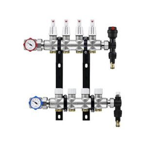 2033.06.20 Kit collettore compatti in ottone 1" 7 vie con valvole a sfera RBM