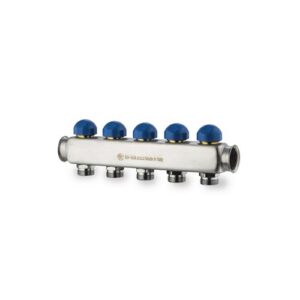 208AVTC-07-08 Collettore inox con vitoni e cappucci att.3/4" 1-1/4"x 8 vie TE-SA