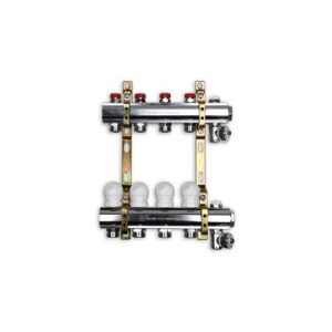 220/2-06-10D Collettore di distribuzione att.3/4" sfogo aria manuale 1"x 10 vie TE-SA - immagine 1