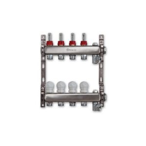 220AFTT2-06-12D Collettore inox ribassato con flussimetri att. 3/4" 1"x 12 vie TE-SA - immagine 1