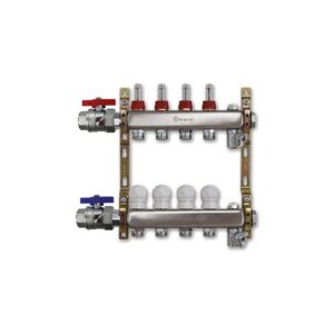 220ATT2-07-08E Collettore inox con flussimetri att.3/4" sfoghi aria manuali e valvole a sfera 1-1/4"x 8 vie TE-SA - immagine 1