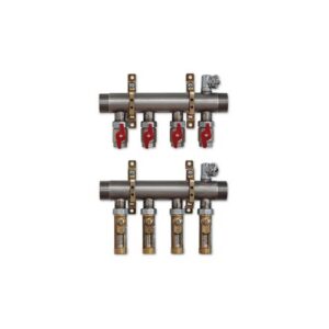 225AST-08-07 Collettore inox con valvole a sfera e flussimetri 1-1/2"M x 3/4"x 7 vie TE-SA - immagine 1