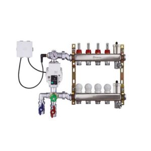 248ATTIN-06-07 Gruppo di regolazione inox con mix termostatico 1"x 7 vie TE-SA