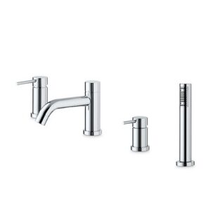 4280C.21.018 Gruppo bordo vasca completo di bocca erogazione con deviatore e set doccetta cromo NEWFORM