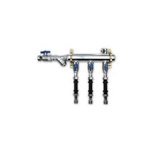 440F-065-03 Collettore per contatori acqua fredda att 3/4"M int.100mm 1"x 3 vie TE-SA