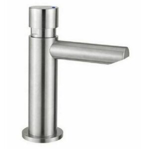 08410 Rubinetto per lavabo temporizzato serie INOX con comando a pulsante IDRAL