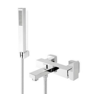 66440C.21.018 Gruppo vasca esterno completo di supporto fisso, flessibile in PVC e doccetta in ABS cromo NEWFORM