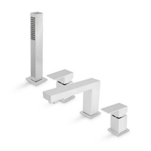 66482C.21.018 Gruppo bordo vasca con bocca erogazione con deviatore e doccetta in ottone cromo NEWFORM