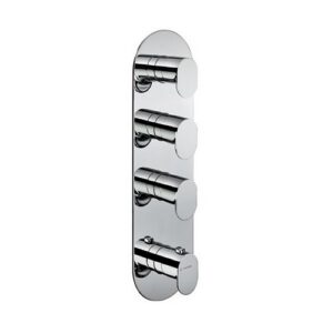 67633E.21.018 Parte esterna miscelatore termostatici multiutenza doccia ad incasso con 3 uscite 3/4" cromo NEWFORM