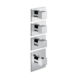 67640E.21.018 Parte esterna miscelatore termostatici multiutenza doccia ad incasso con 3 uscite 3/4" cromo NEWFORM