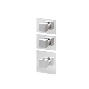 67649E.21.018 Parte esterna miscelatore termostatico multiutenza ad incasso a 2 uscite 3/4" cromo NEWFORM