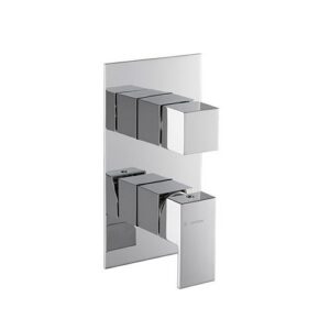 67694E.21.018 Parte esterna miscelatoremonocomando ad incasso due uscite 1/2" cromo NEWFORM