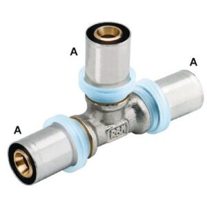 677.63.00 Raccordo a pressare a T per tubo multistrato 63x4,5 RBM